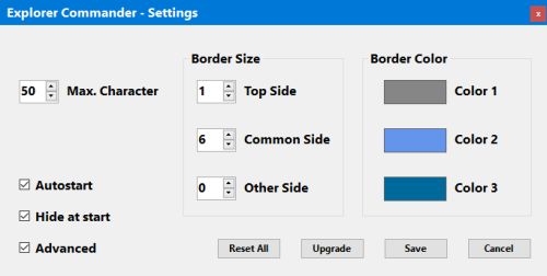 explorer commander settings