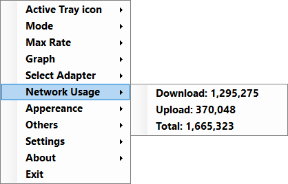 menu network usage