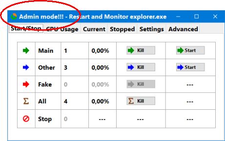 restart explorer admin mode