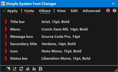 simple system font changer dark